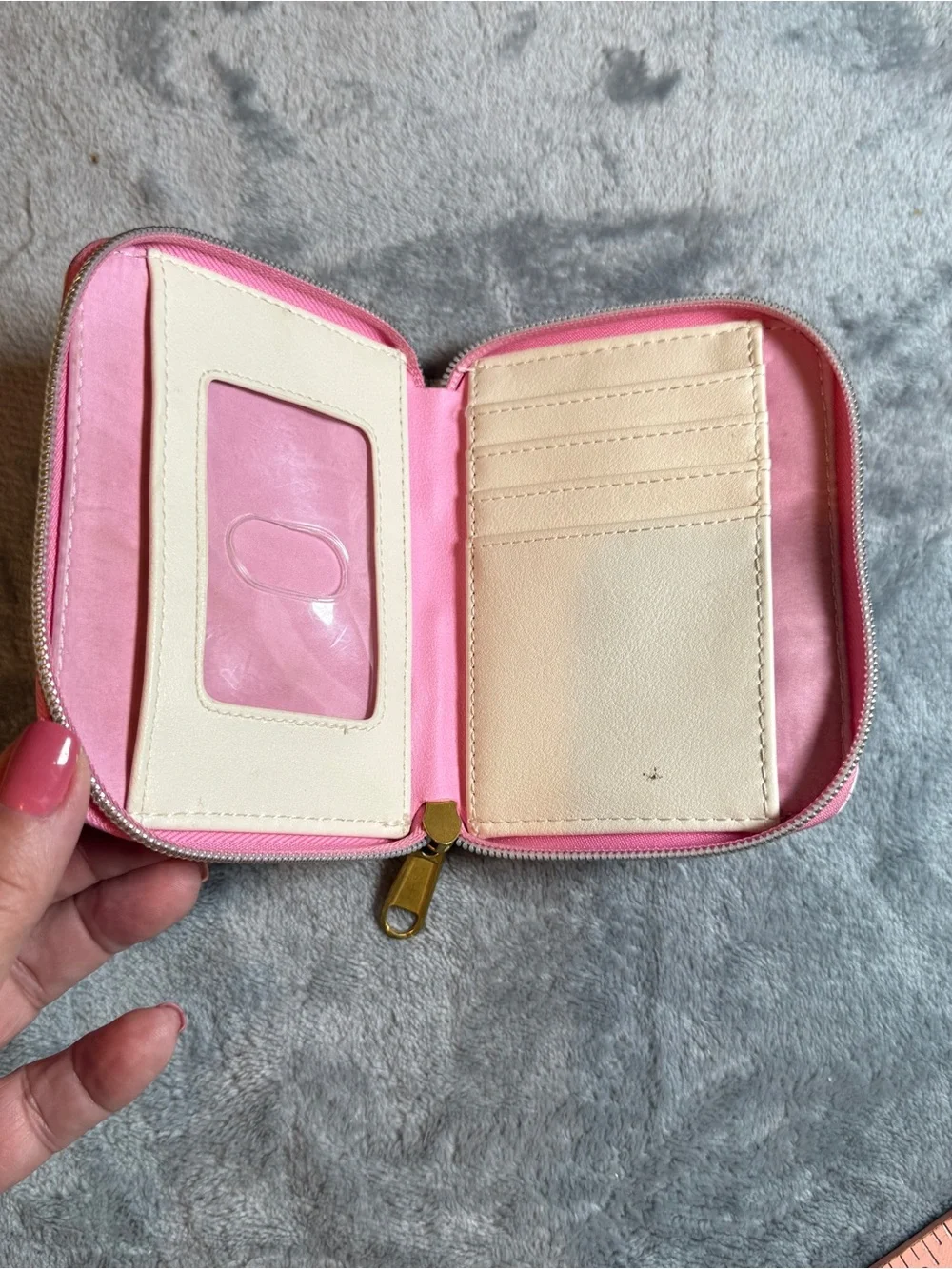 Sanrio Pastel Character Zip Wallet with Pink Trim